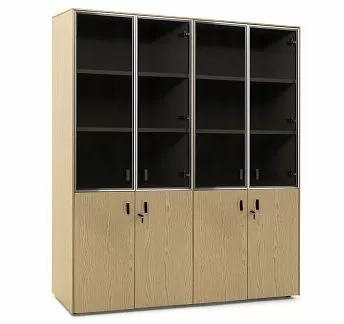 ЭКЗЕ/EXE Шкаф комбинир x 2 ДУБ СВЕТЛЫЙ/ЧЕРНЫЙ