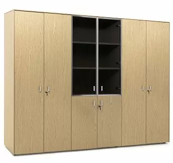ЭКЗЕ/EXE Шкаф комби+гардер+д.бумаг ДУБ СВЕТЛЫЙ/АЛЮМ