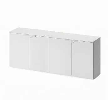УНИО/UNIO Шкаф низкий, 4 двери БЕЛЫЙ