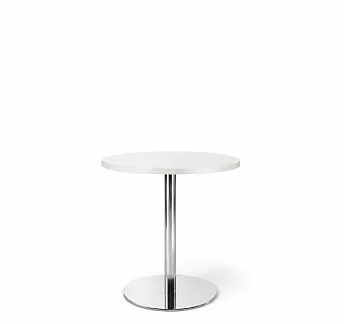 КАФЕ/CAFE Стол д60 выс75 БЕЛЫЙ/ХРОМ